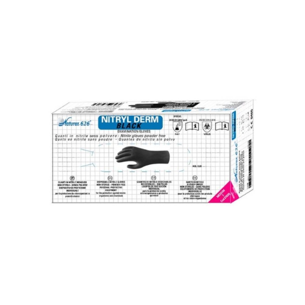 GUANTI IN NITRILE DERM BLACK TG S
