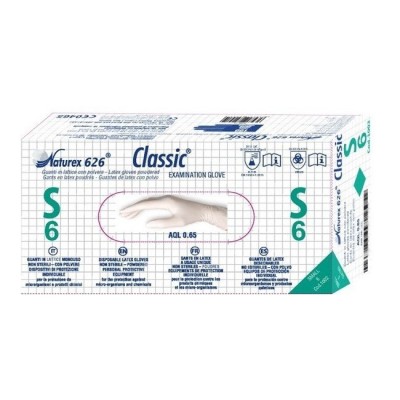 GUANTI IN LATTICE CON POLVERE NATUREX TG.L