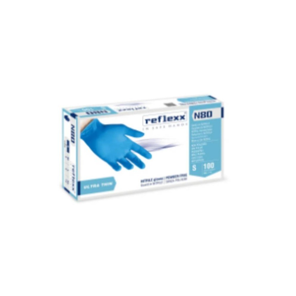 Reflexx N80B Large 100 pz. Guanti mon. NITRILE SP
