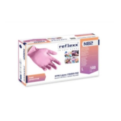 Reflexx N82 LARGE 100 pz. Guanti mon. NITRILE SP - ROSA