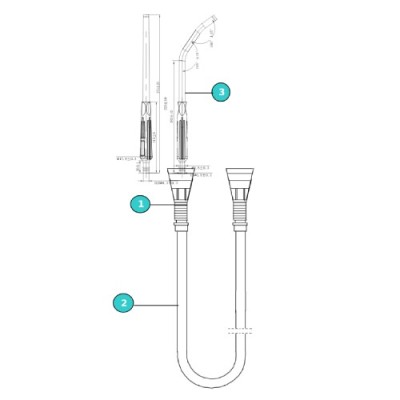 Set di aspirazione con cannula con punta standard e controllo del vuoto